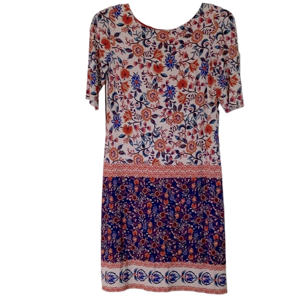 Eliza J floral print dress, back zipper, size 12